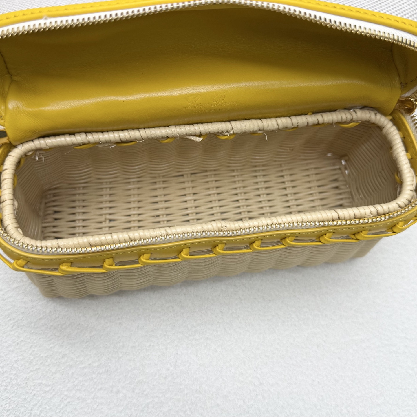 Loro Piana Extra Pocket L19 Wicker Bag 19 x 11.5 x 7cm