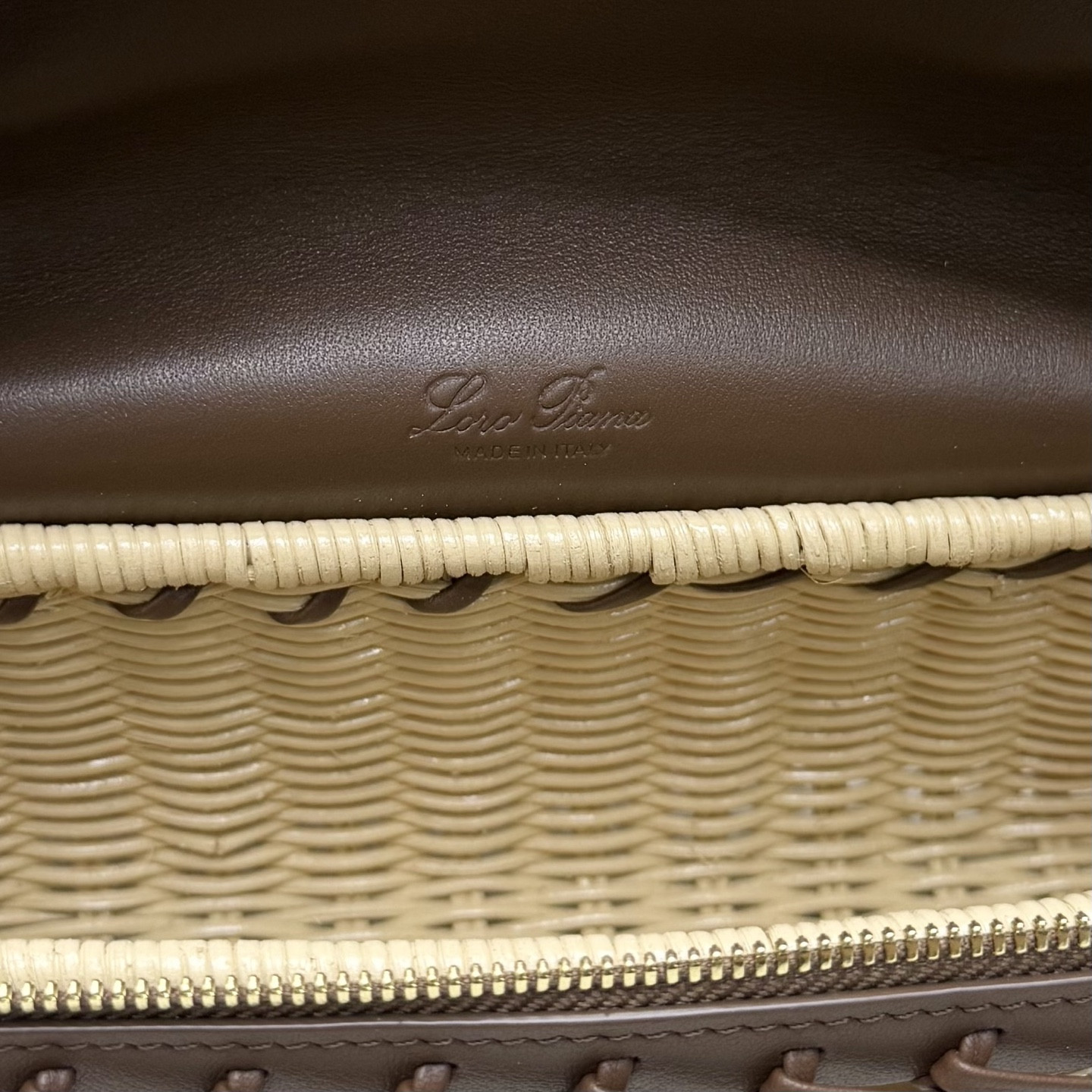 Loro Piana Extra Pocket L19 Wicker Bag 19 x 11.5 x 7cm