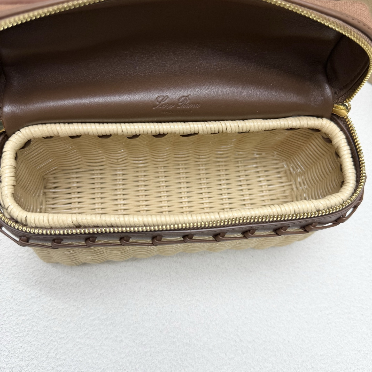 Loro Piana Extra Pocket L19 Wicker Bag 19 x 11.5 x 7cm