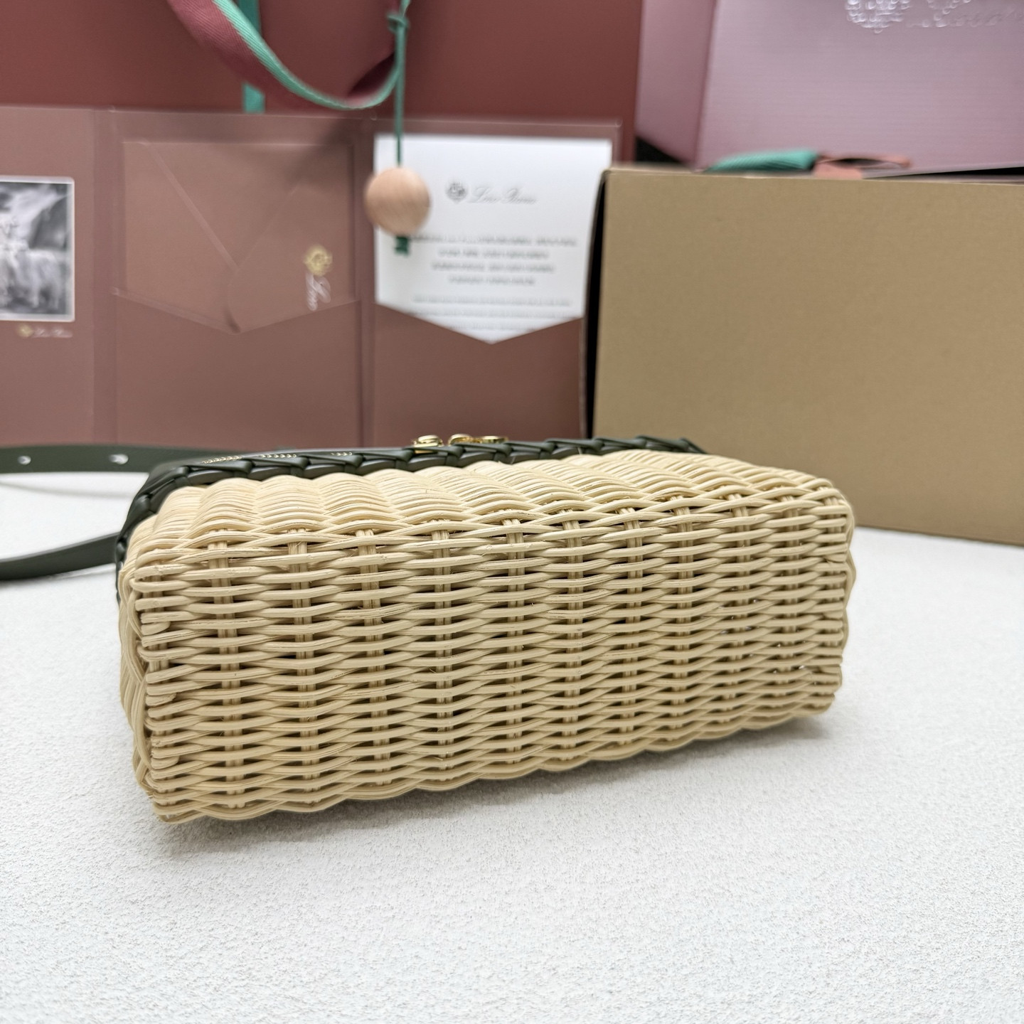 Loro Piana Extra Pocket L19 Wicker Bag 19 x 11.5 x 7cm