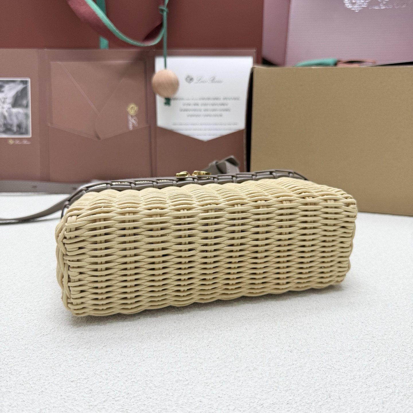 Loro Piana Extra Pocket L19 Wicker Bag 19 x 11.5 x 7cm