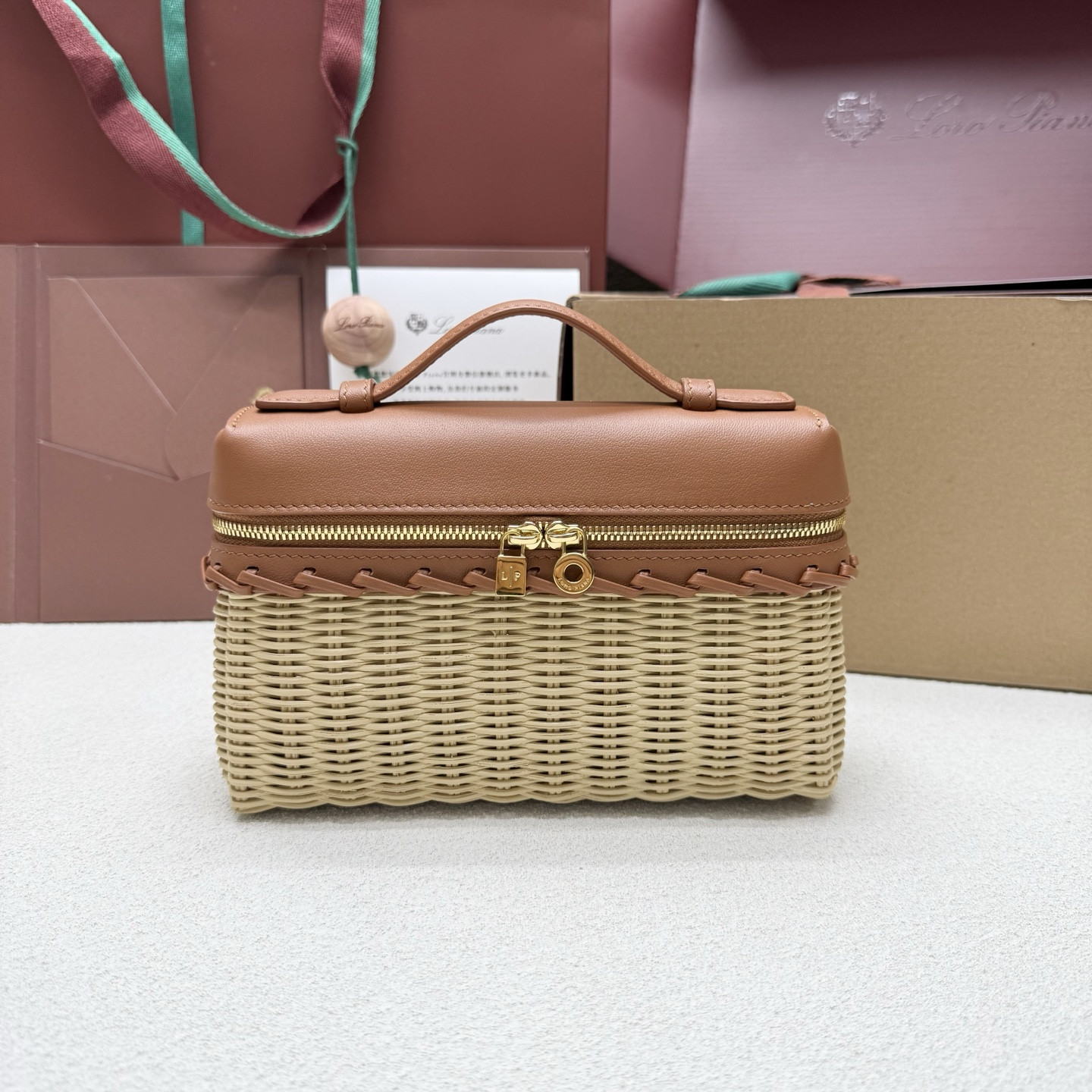 Loro Piana Extra Pocket L19 Wicker Bag 19 x 11.5 x 7cm