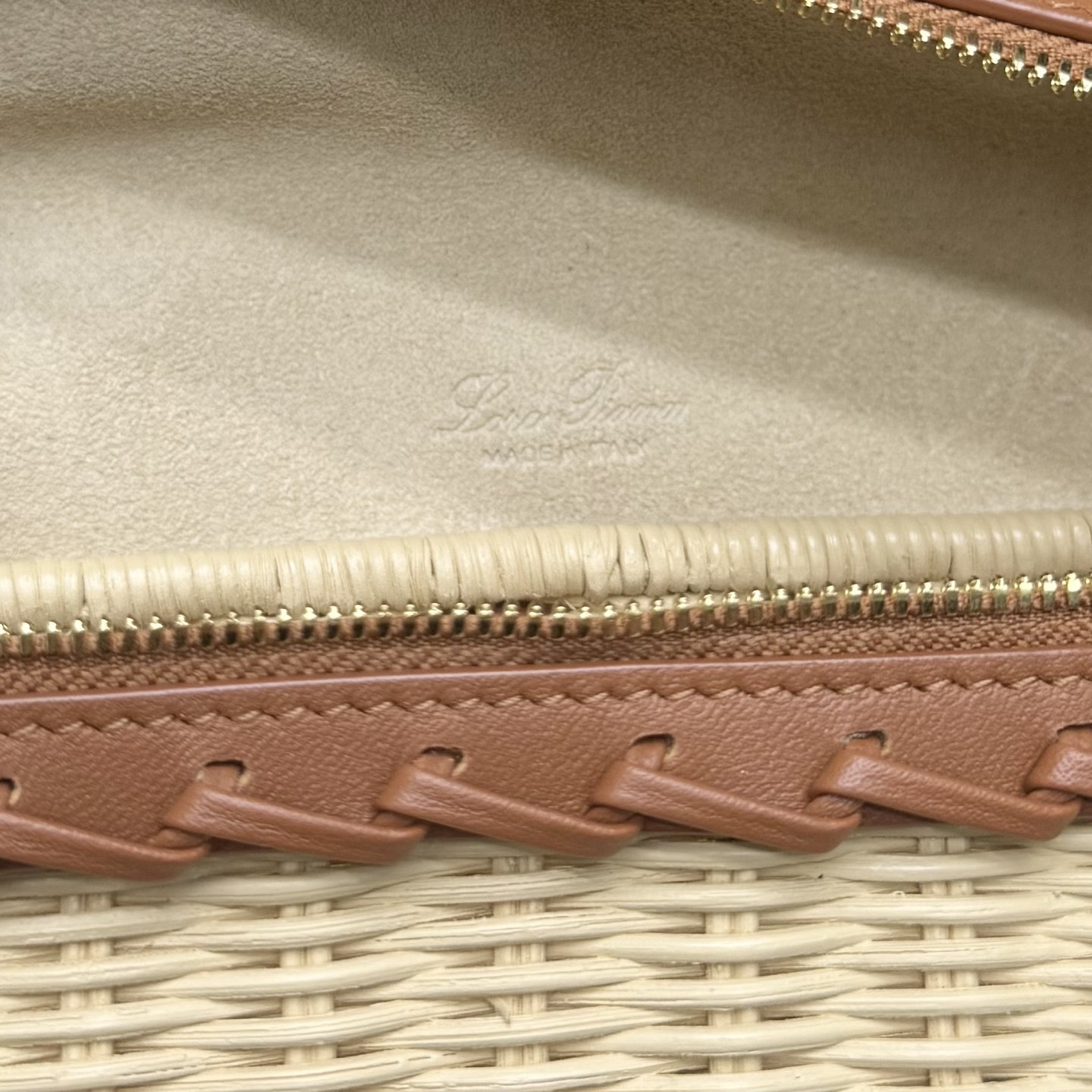 Loro Piana Extra Pocket L19 Wicker Bag 19 x 11.5 x 7cm