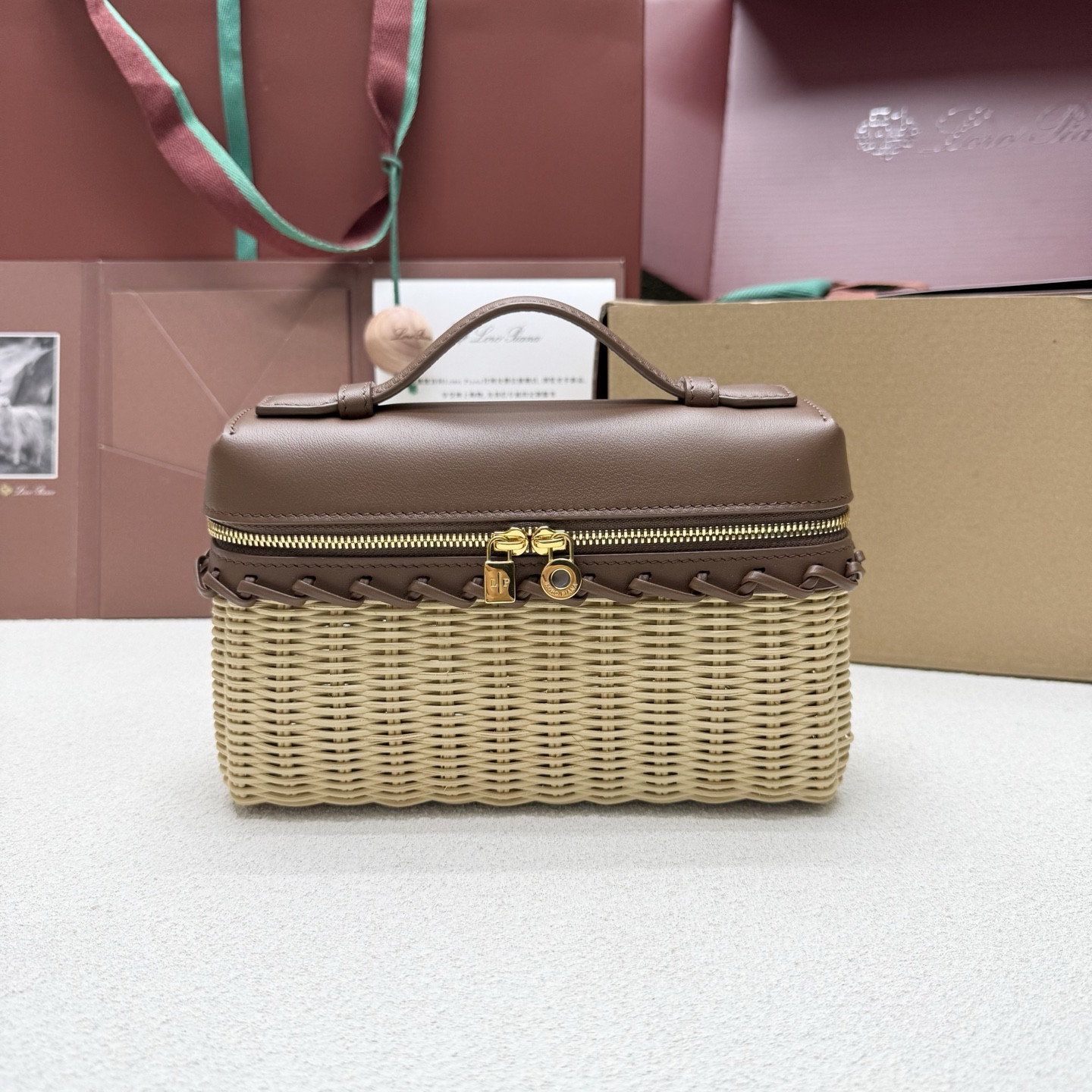 Loro Piana Extra Pocket L19 Wicker Bag 19 x 11.5 x 7cm