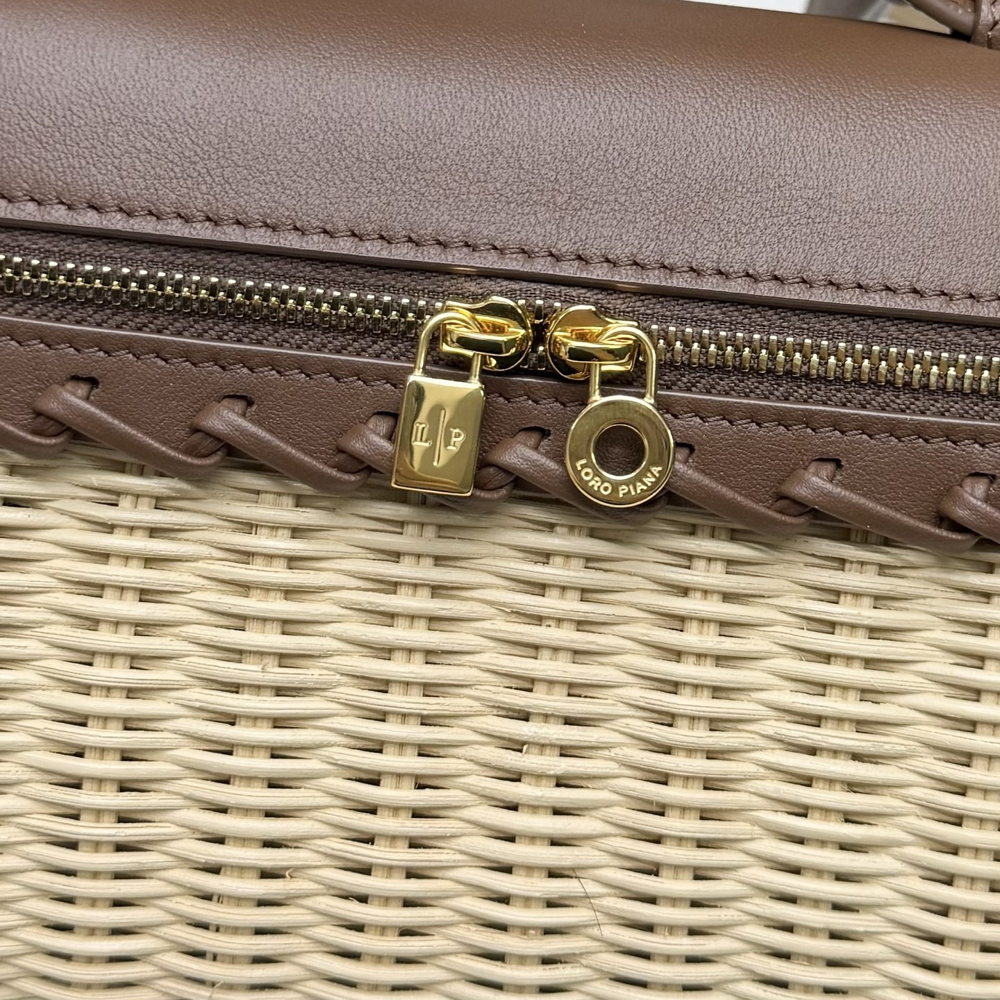 Loro Piana Extra Pocket L19 Wicker Bag 19 x 11.5 x 7cm