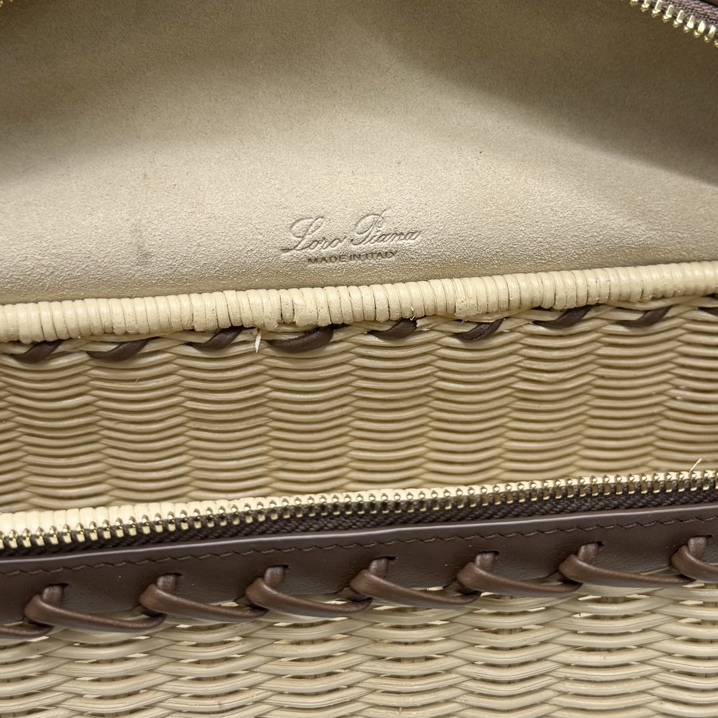 Loro Piana Extra Pocket L19 Wicker Bag 19 x 11.5 x 7cm