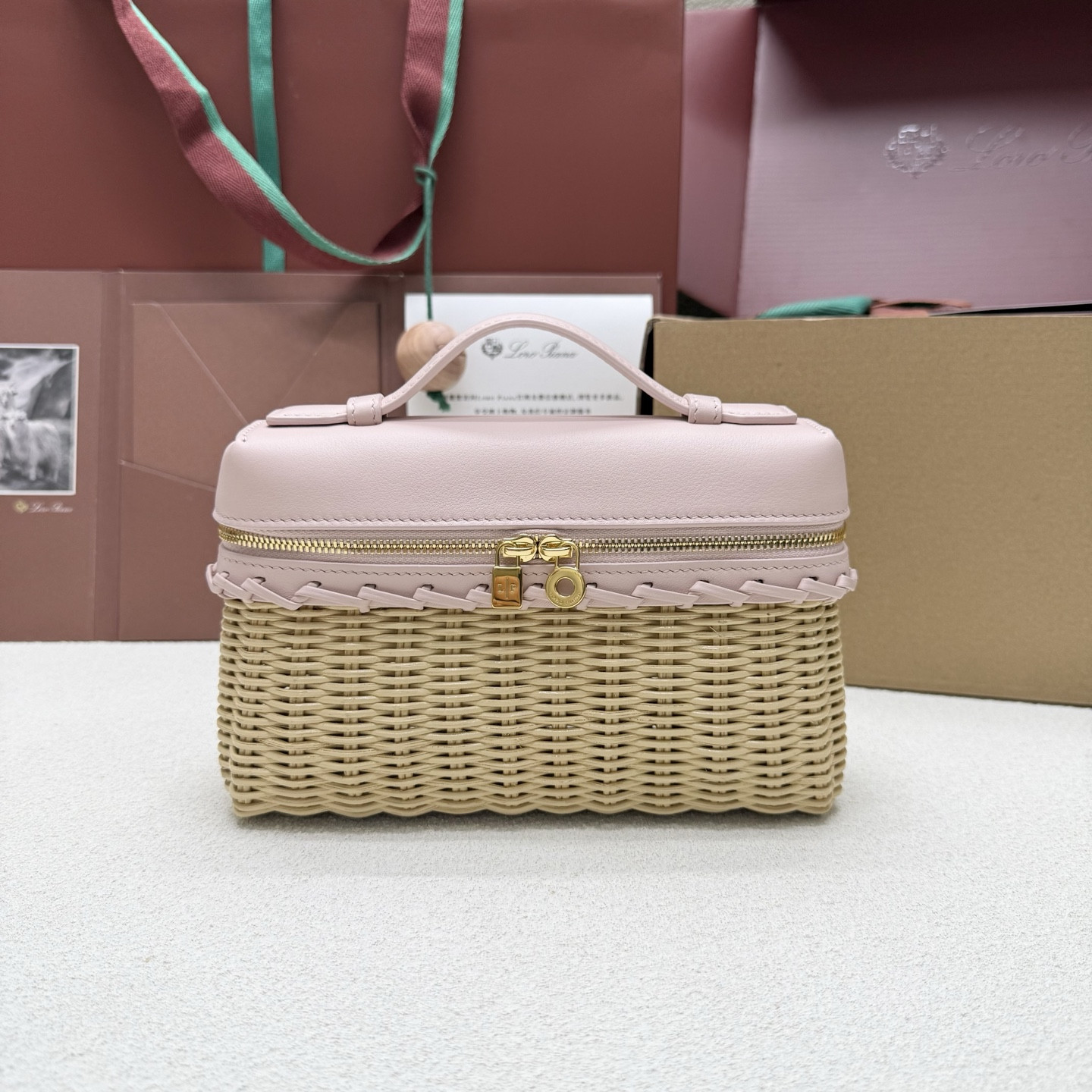Loro Piana Extra Pocket L19 Wicker Bag 19 x 11.5 x 7cm