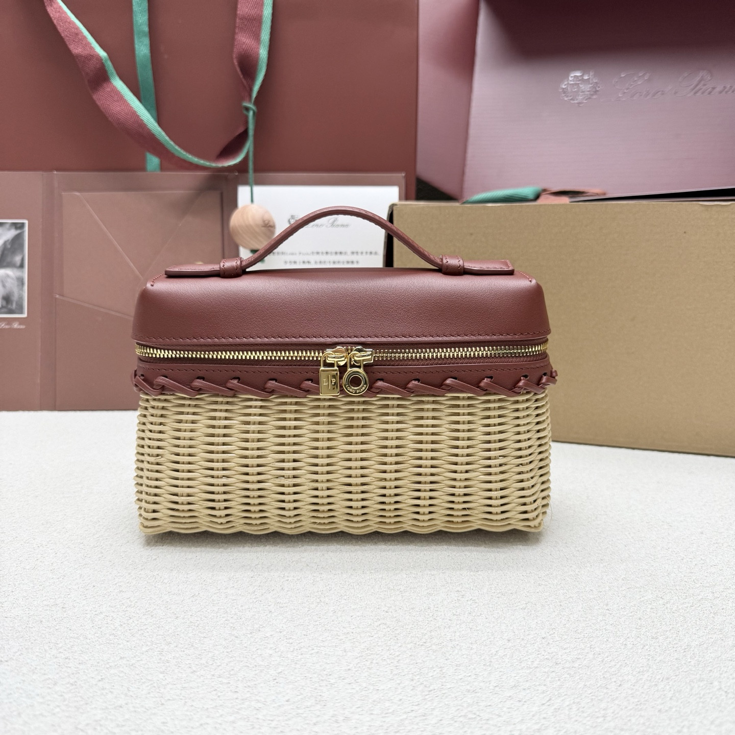 Loro Piana Extra Pocket L19 Wicker Bag 19 x 11.5 x 7cm