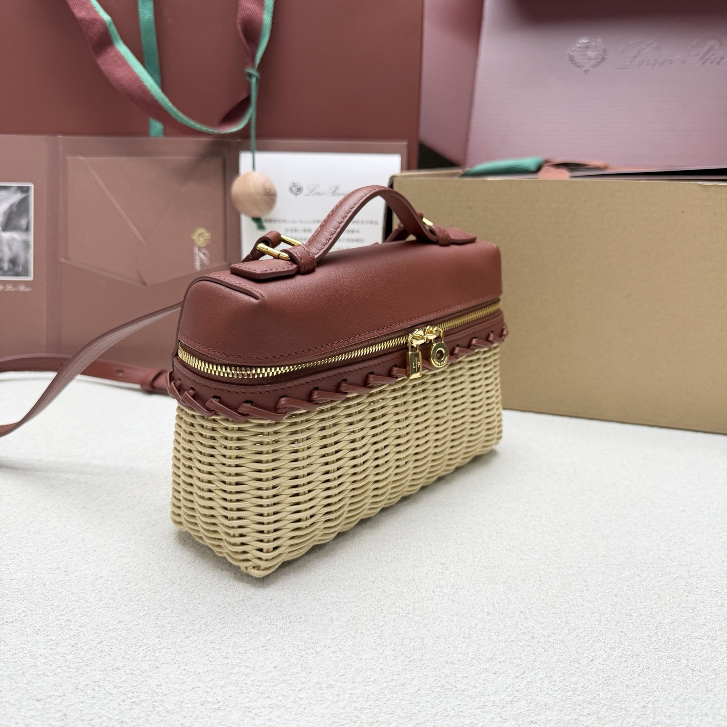 Loro Piana Extra Pocket L19 Wicker Bag 19 x 11.5 x 7cm